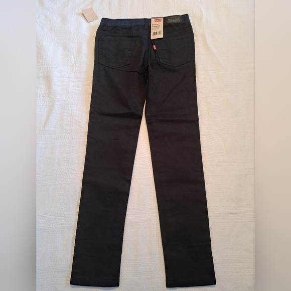 Levi's girls size 7 denim leggings, blue front, black back, lots of stretch, New - Picture 7 of 9